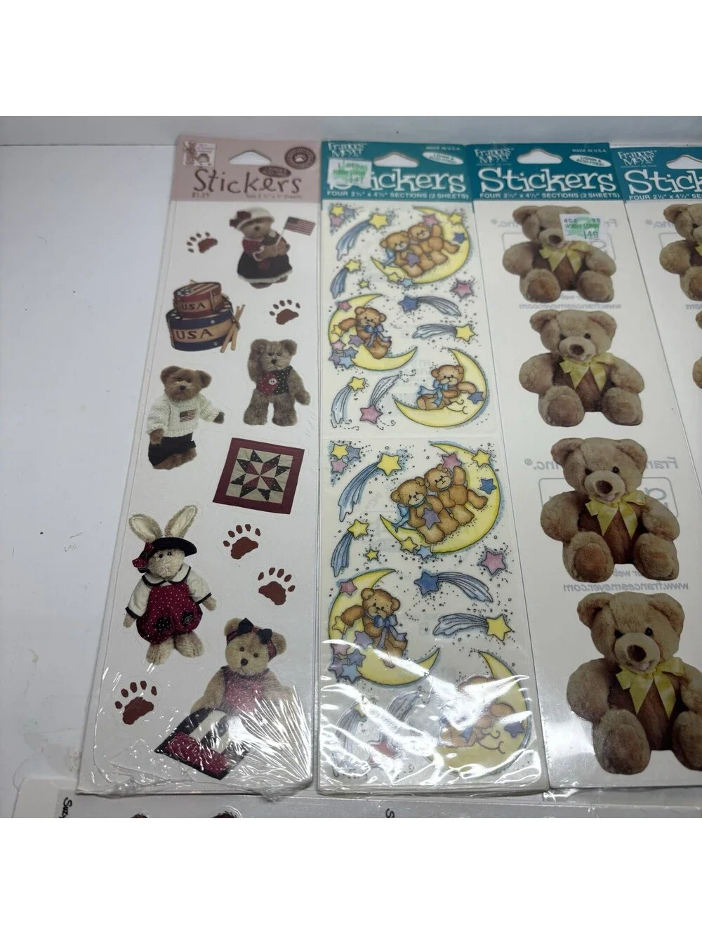 Vintage Sticker Sheets Lot Frances Meyer Suzy's Zoo Sandylion Teddy Bear 1990s